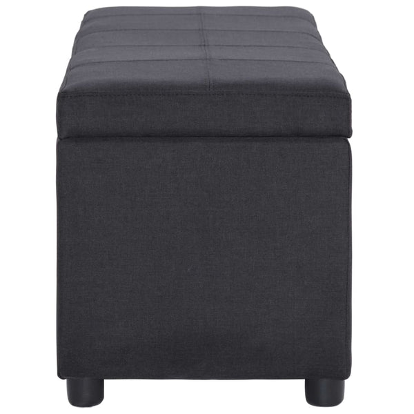 vidaXL Storage Bench 116 cm Black Polyester