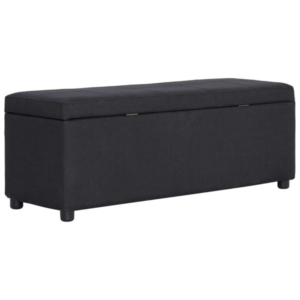 vidaXL Storage Bench 116 cm Black Polyester