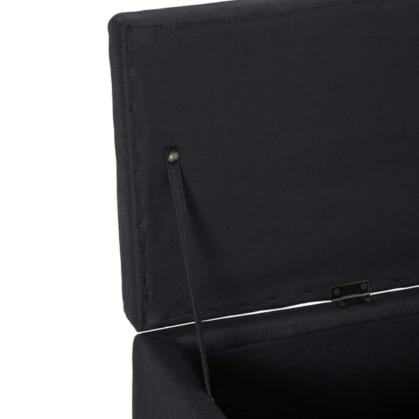 vidaXL Storage Bench 116 cm Black Polyester