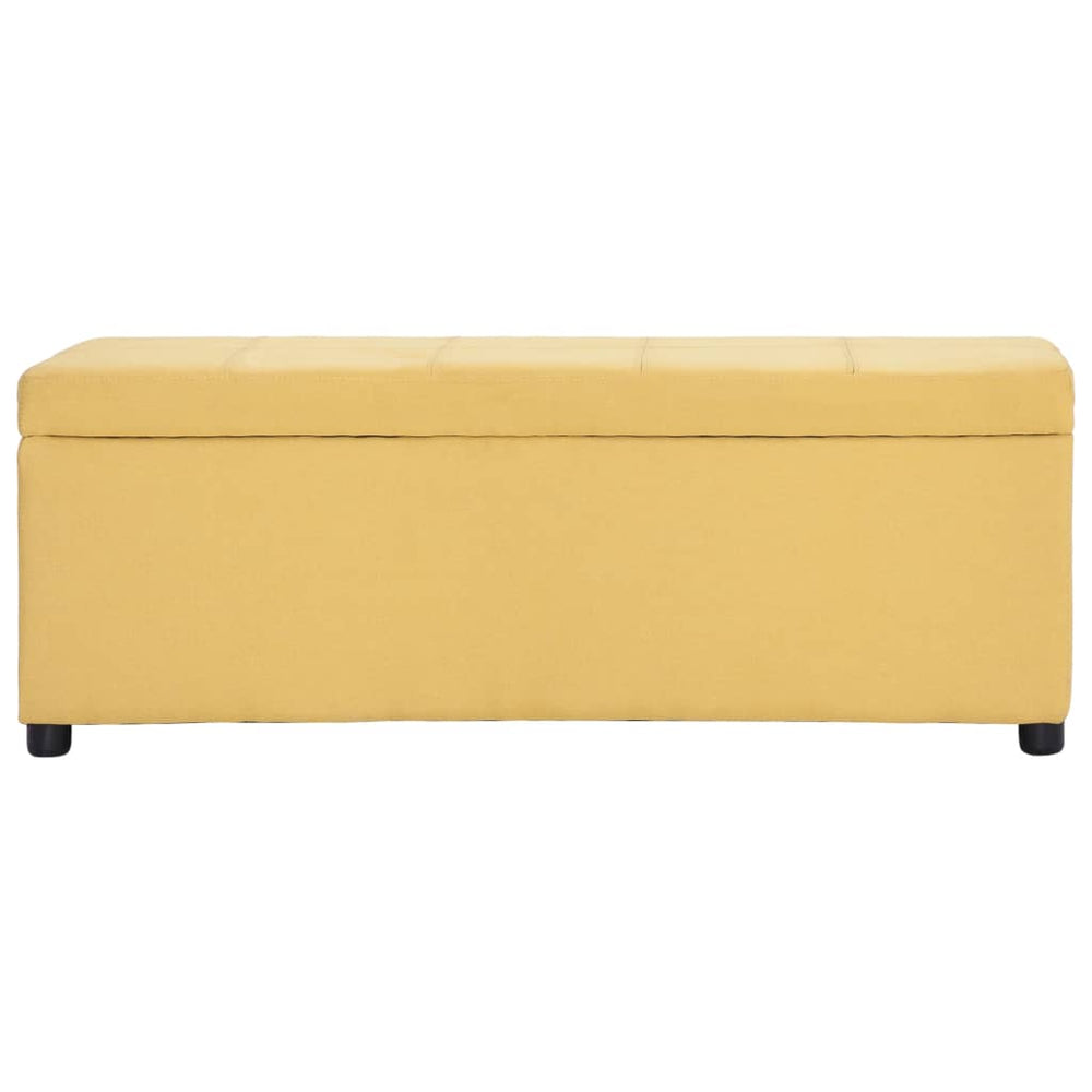 vidaXL Storage Bench 116 cm Yellow Polyester