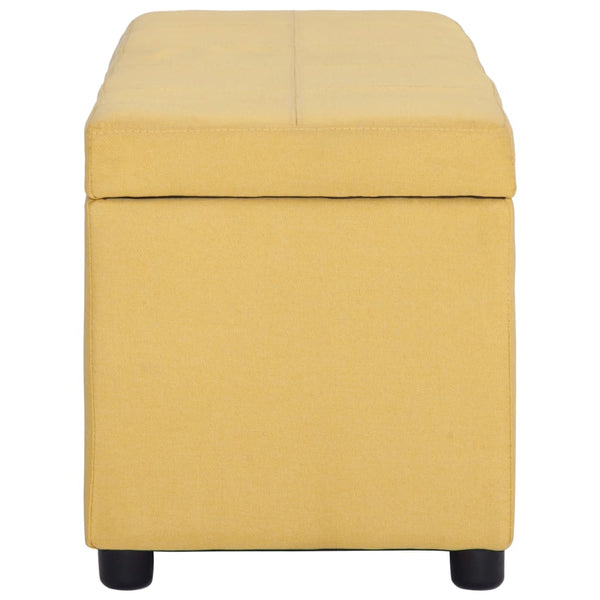 vidaXL Storage Bench 116 cm Yellow Polyester