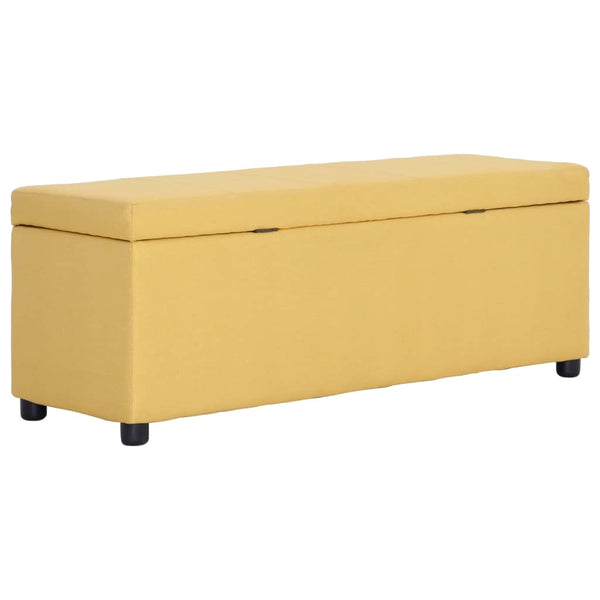 vidaXL Storage Bench 116 cm Yellow Polyester