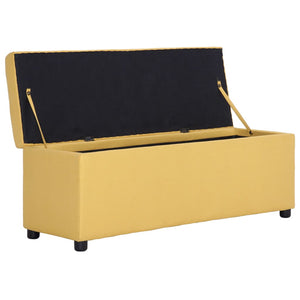 vidaXL Storage Bench 116 cm Yellow Polyester