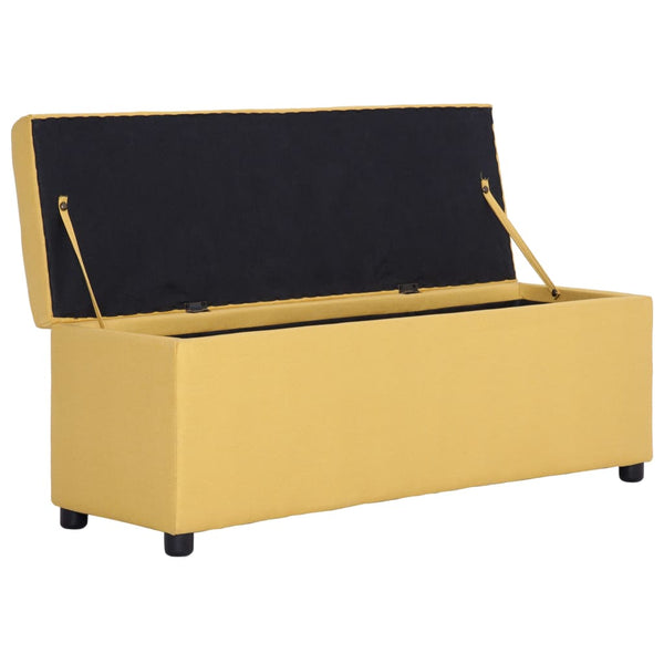 vidaXL Storage Bench 116 cm Yellow Polyester