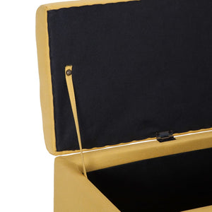 vidaXL Storage Bench 116 cm Yellow Polyester