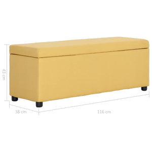 vidaXL Storage Bench 116 cm Yellow Polyester