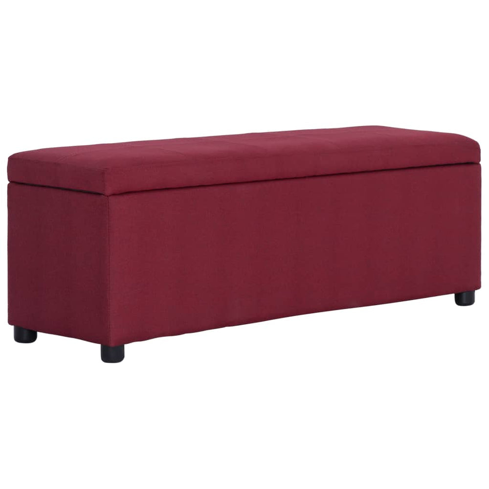 vidaXL Storage Bench 116 cm Wine Red Polyester