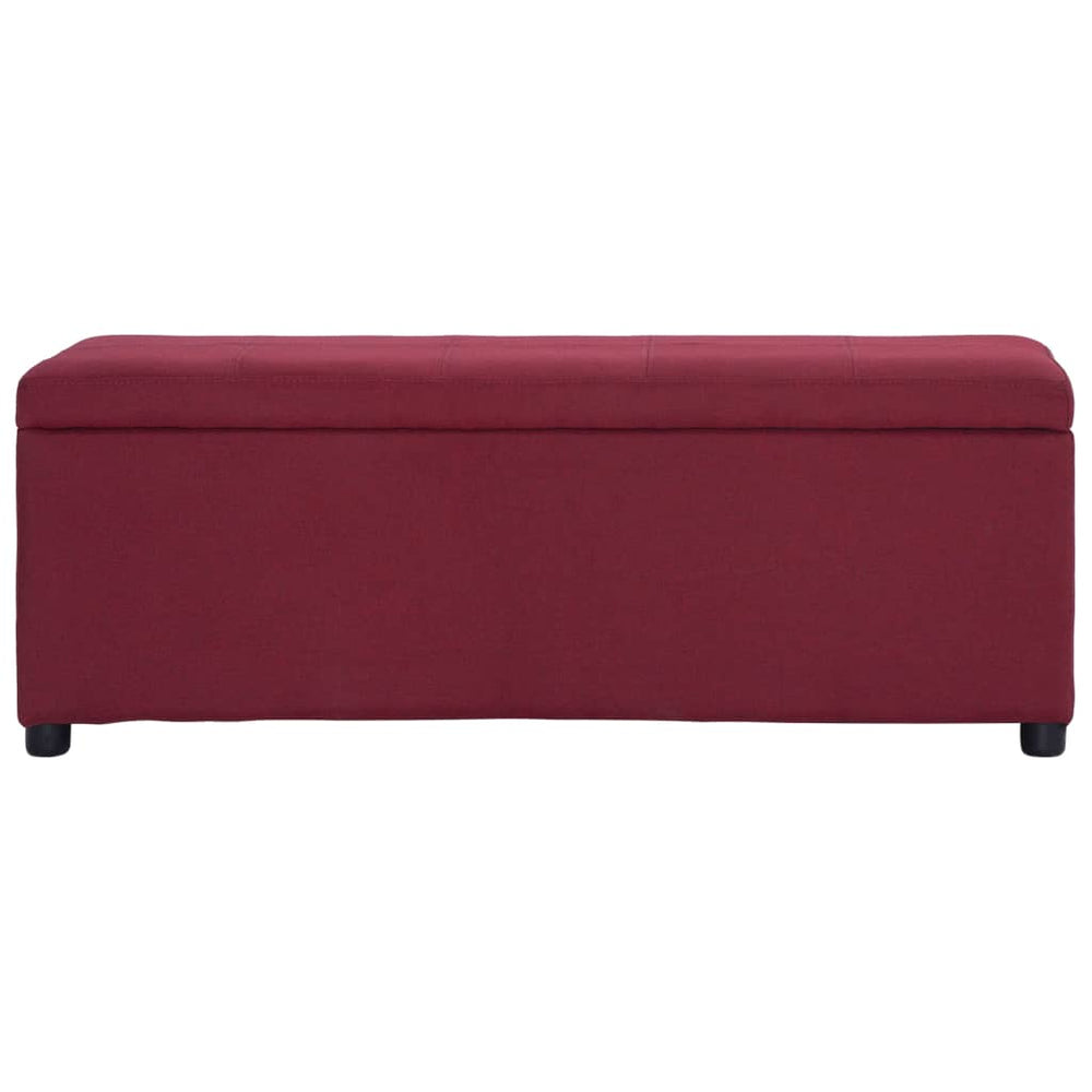 vidaXL Storage Bench 116 cm Wine Red Polyester