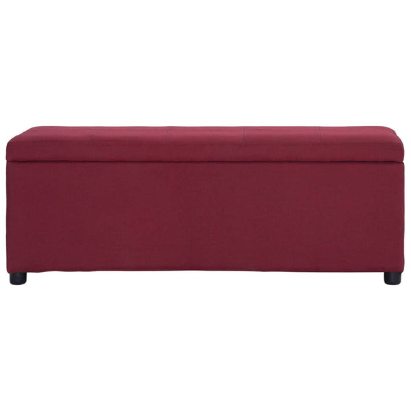 vidaXL Storage Bench 116 cm Wine Red Polyester