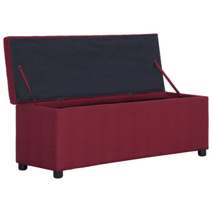 vidaXL Storage Bench 116 cm Wine Red Polyester