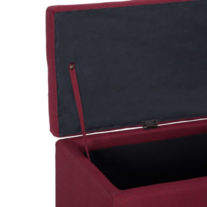 vidaXL Storage Bench 116 cm Wine Red Polyester