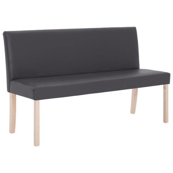 vidaXL Bench 139.5 cm Grey Faux Leather