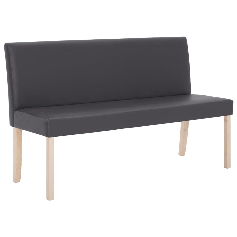 vidaXL Bench 139.5 cm Grey Faux Leather