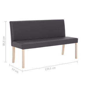 vidaXL Bench 139.5 cm Grey Faux Leather