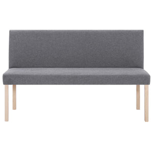 vidaXL Bench 139.5 cm Light Grey Polyester