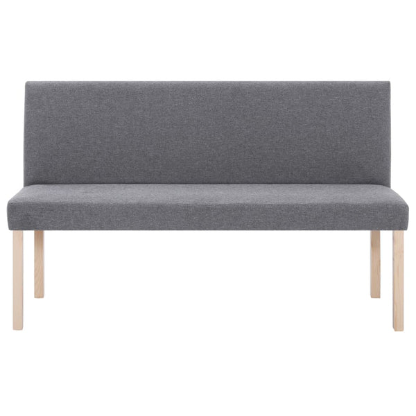 vidaXL Bench 139.5 cm Light Grey Polyester