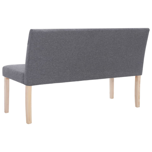 vidaXL Bench 139.5 cm Light Grey Polyester