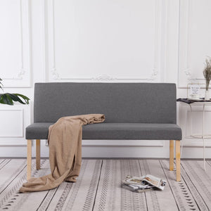 vidaXL Bench 139.5 cm Light Grey Polyester