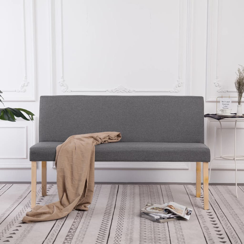 vidaXL Bench 139.5 cm Light Grey Polyester