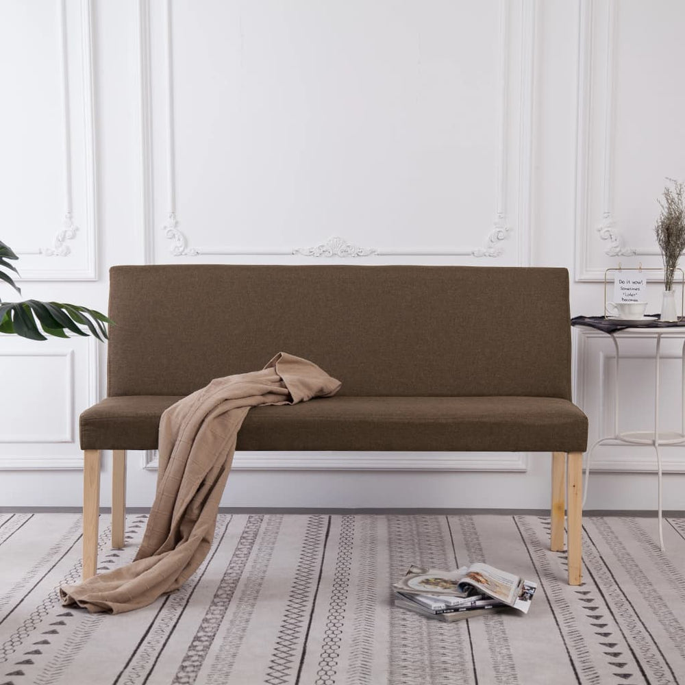 vidaXL Bench 139.5 cm Brown Polyester