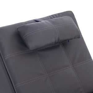 vidaXL Massage Chaise Lounge with Pillow Grey Faux Leather