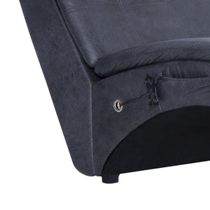 vidaXL Massage Chaise Lounge with Cushion Grey Suede Look