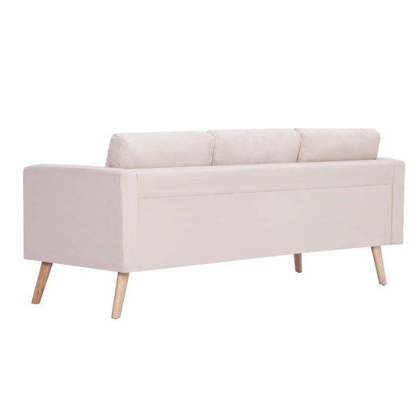 vidaXL 3-Seater Sofa Fabric Cream White
