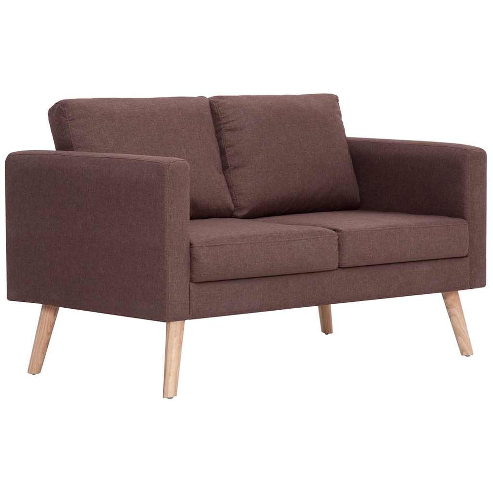 vidaXL 2-Seater Sofa Fabric Brown