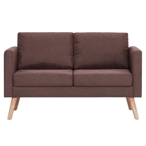 vidaXL 2-Seater Sofa Fabric Brown