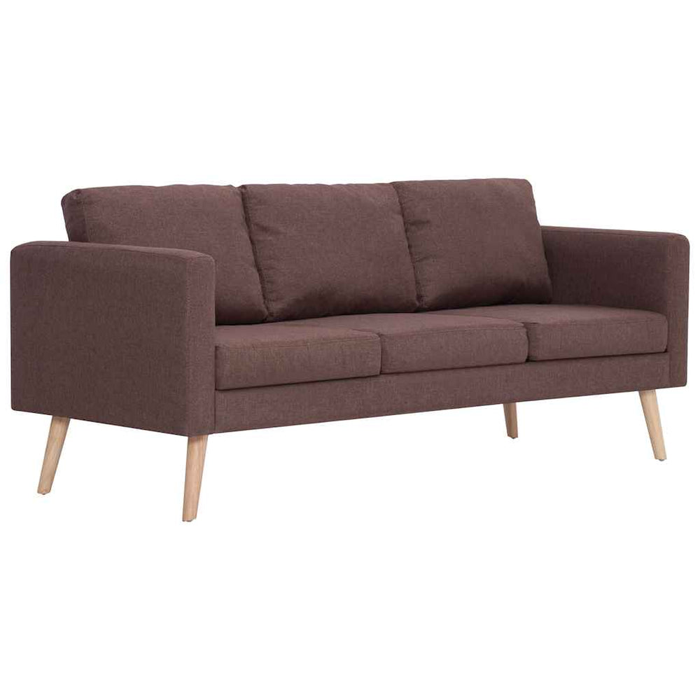 vidaXL 3-Seater Sofa Fabric Brown