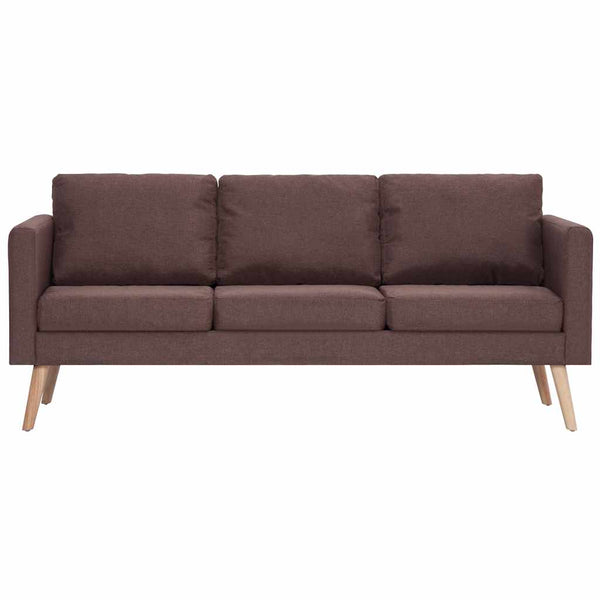 vidaXL 3-Seater Sofa Fabric Brown