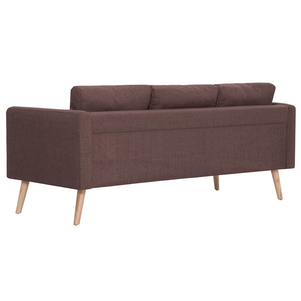 vidaXL 3-Seater Sofa Fabric Brown
