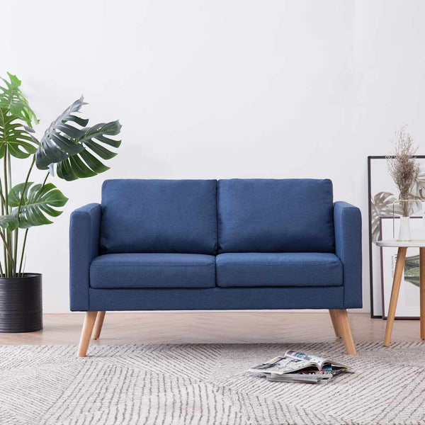 vidaXL 2-Seater Sofa Fabric Blue