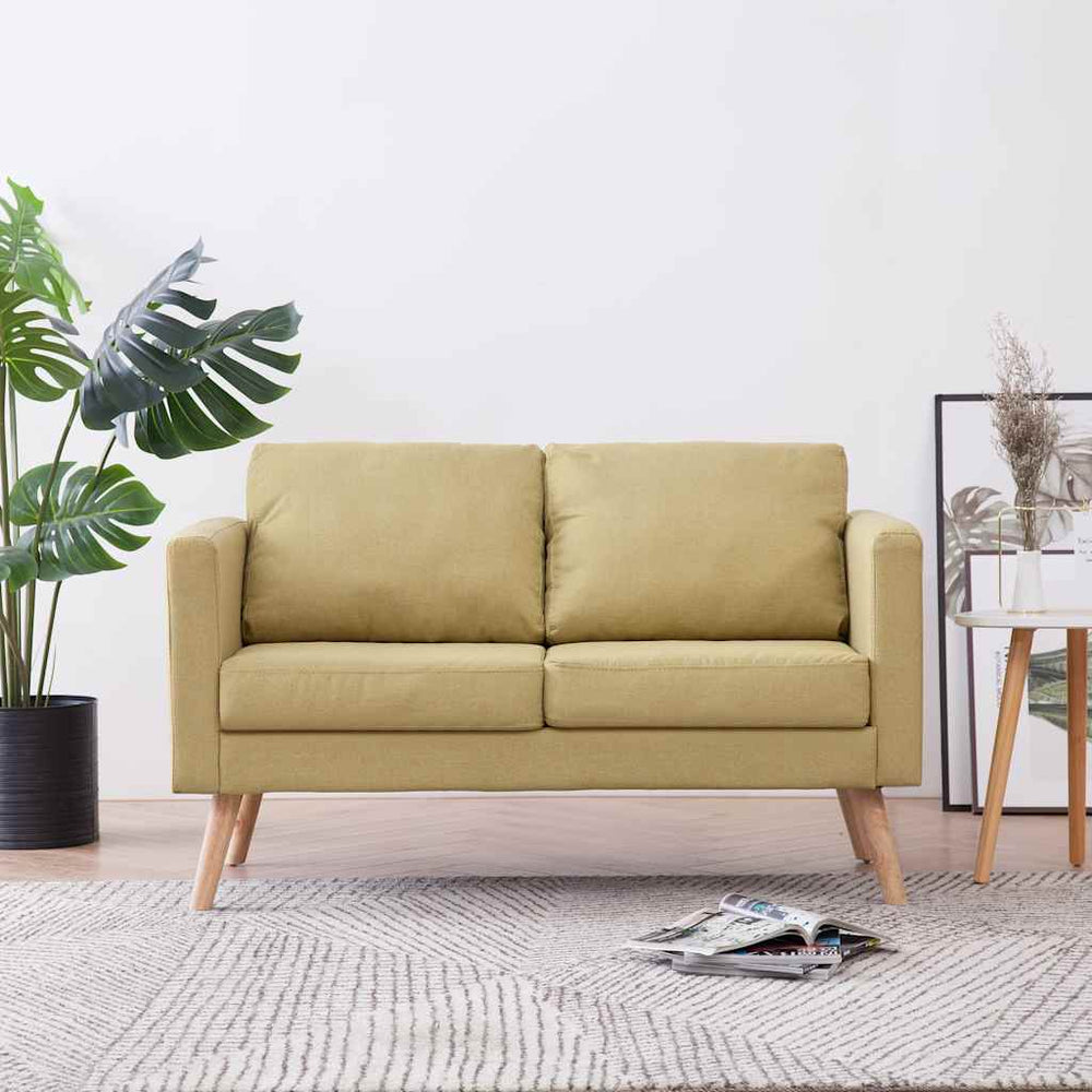vidaXL 2-Seater Sofa Fabric Green