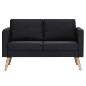 vidaXL 2-Seater Sofa Fabric Black