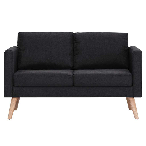 vidaXL 2-Seater Sofa Fabric Black