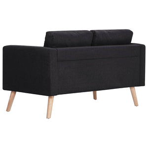 vidaXL 2-Seater Sofa Fabric Black