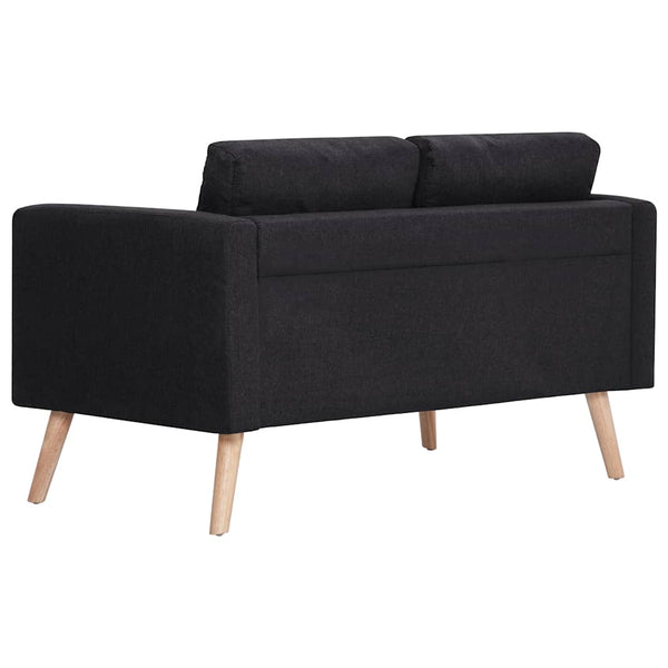 vidaXL 2-Seater Sofa Fabric Black