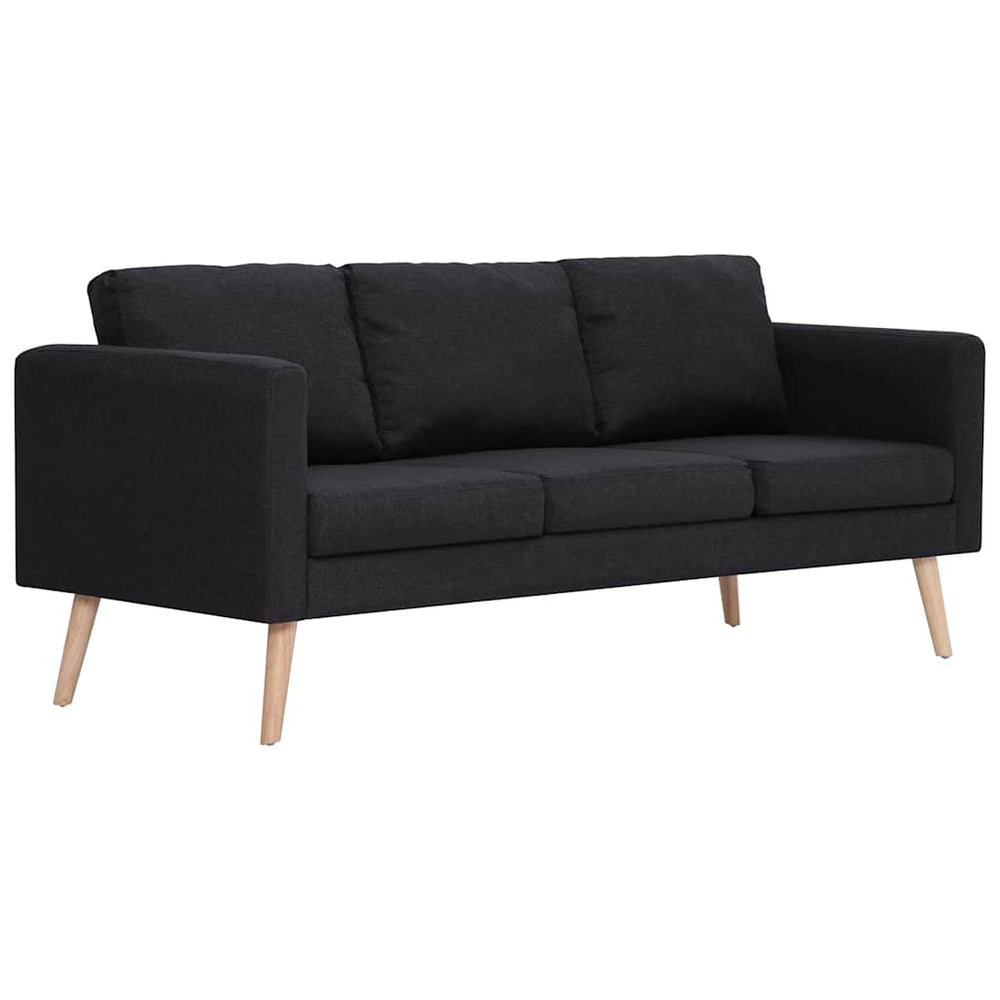vidaXL 3-Seater Sofa Fabric Black