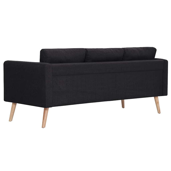 vidaXL 3-Seater Sofa Fabric Black