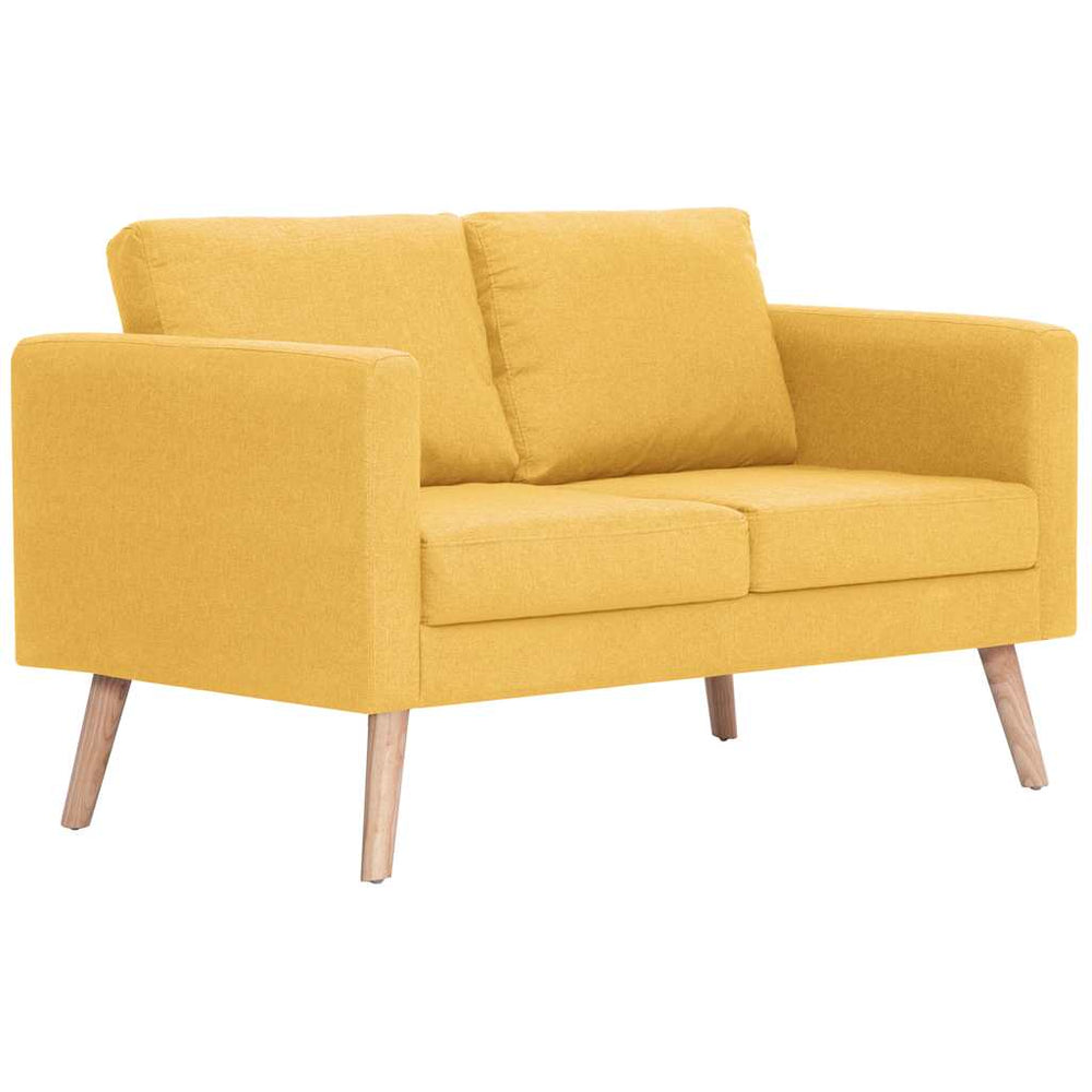 vidaXL 2-Seater Sofa Fabric Yellow