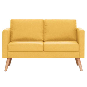 vidaXL 2-Seater Sofa Fabric Yellow