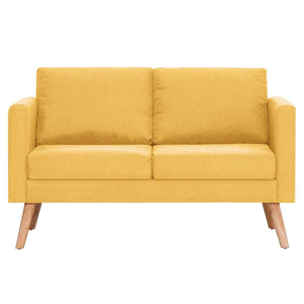 vidaXL 2-Seater Sofa Fabric Yellow