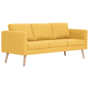 vidaXL 3-Seater Sofa Fabric Yellow
