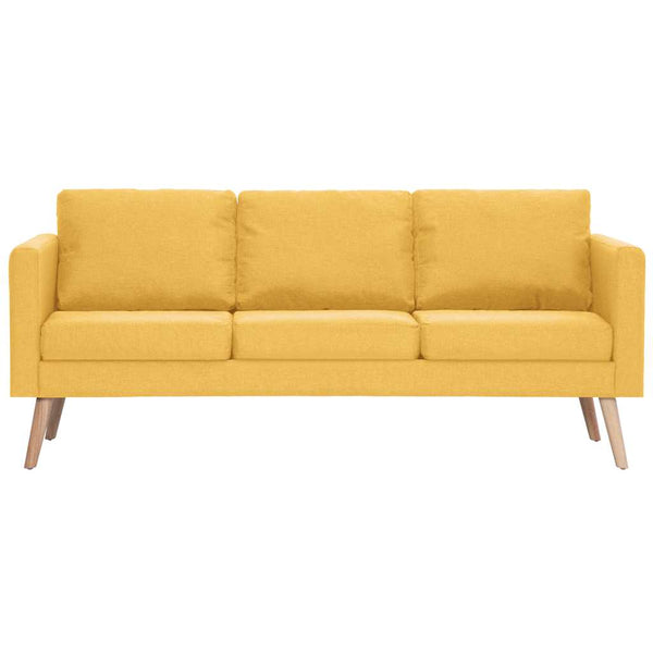 vidaXL 3-Seater Sofa Fabric Yellow