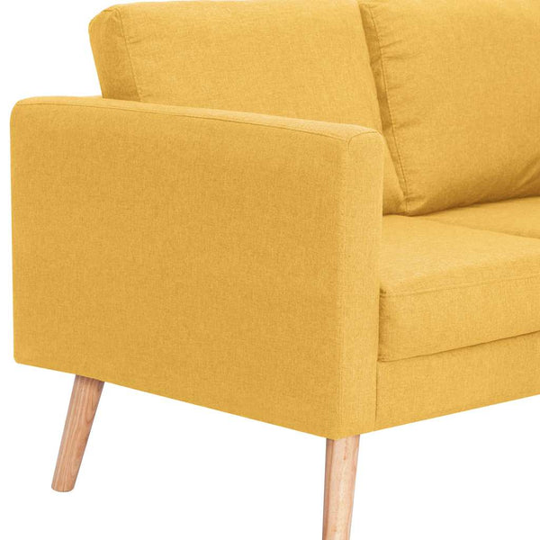 vidaXL 3-Seater Sofa Fabric Yellow