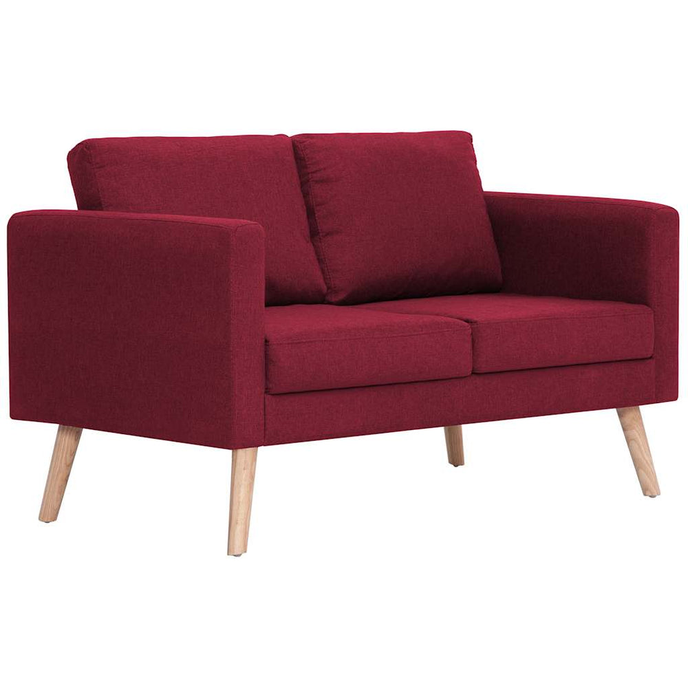 vidaXL 2-Seater Sofa Fabric Wine Red