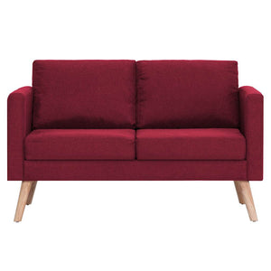 vidaXL 2-Seater Sofa Fabric Wine Red