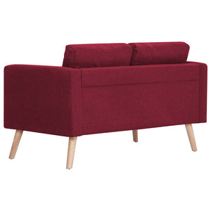 vidaXL 2-Seater Sofa Fabric Wine Red