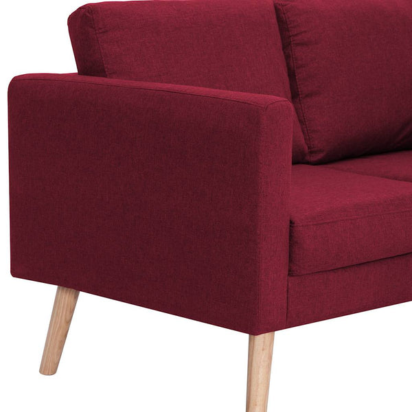 vidaXL 2-Seater Sofa Fabric Wine Red